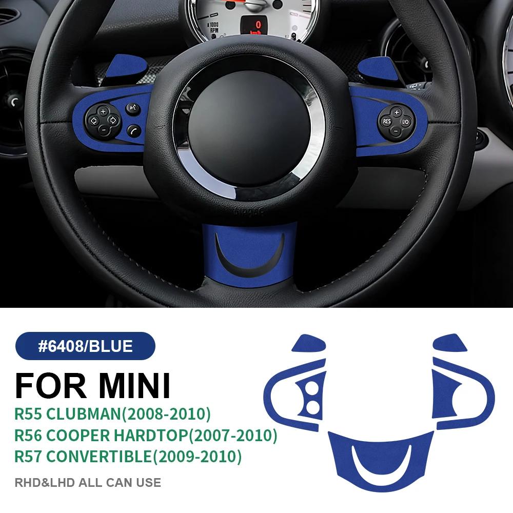 Suede Steering Wheel Button Cover for Mini Cooper Clubman R55 R57 Hardtop R56 Interior Accessories