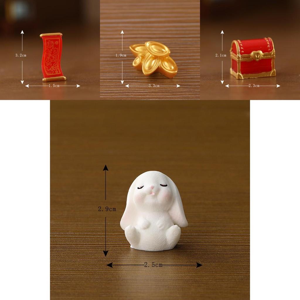 Charming Resin Bunny Ornament New Year Gift Cute Miniature Landscape Accessory