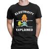 Men Electricity Explained Physics Nerd T Shirt Volt Ohm Ampere 100% Cotton Clothes Short Sleeve Crew Neck Tees Gift T-Shirts