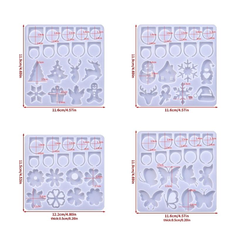 Crystal Epoxy Resin Rings Silicone Mold Attractive Silicone Rings Adornment Molds for Crystal Resin Rings Accessory