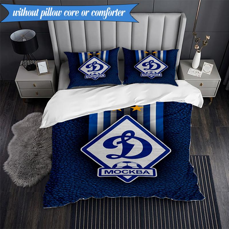 3PCS Dynamo Moscow Football Club Bedding Set 2D Printing (Includes 1 Duvet Cover + 2 Pillowcases Coreless), Bedroom decor,Fan gift