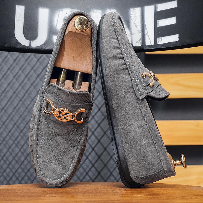 

Мужские туфли Doudou летние новые анти-бархатные матовые кожаные туфли ленивые на одной педали молодежные деловые для вождения модные туфли мужчины 44