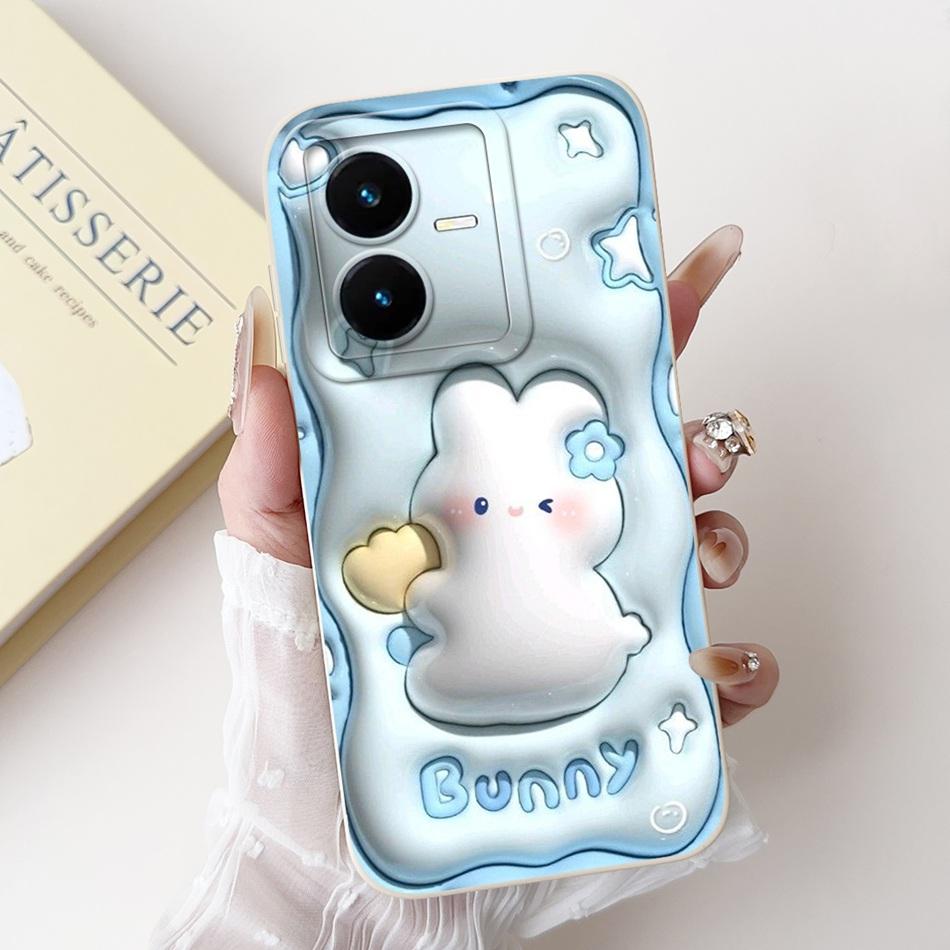 For Vivo Y22 Y22s Y22t Phone Case Vivo V2206 V2207 Y22 Y22s Y22t Elegant Floral Cat Painted Soft Silicone Shockproof Cases