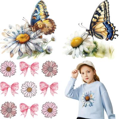 Blumen Set Wärmeübertragungsfolie Einfach zu Drucken Für Kleider Aufkleber Kleider T-Shirt DIY Hitzepresse Applikation Thermotransferfolie