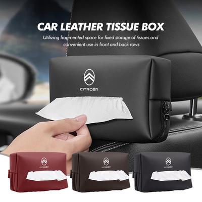 Pour Citroën Porte-boîte à mouchoirs de voiture Housse à mouchoirs pour siège arrière avec sangle de fixation C5 C1 C2 C6 C4L DS3 DS4 DS5 C-Elysee Grand Berlingo