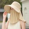 New Wide Brim Foldable Shawl Hat Anti UV Adjustable Integrated Face Mask Fisherman Hat Sun Hat Large Brim Tea Picking Hat Summer