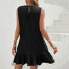 Women's Fashion Loose Versatile Sleeveless Round Neck Casual Color Dresses