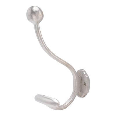GALLUP Coat & Hat Hook, Wall-Mounted, Brass, Antique Style, with Screws, 7505-28 (Silver)