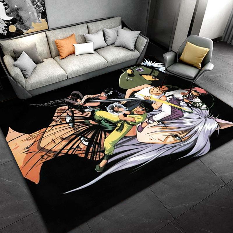 Anime Characters Printed Rug for Home Decor - Cartoon Style Carpet Suitable for use as an anti-slip for living room bedroom sofas