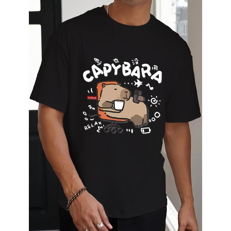

Men s summer short sleeve printed T-shirt 4XL чорний