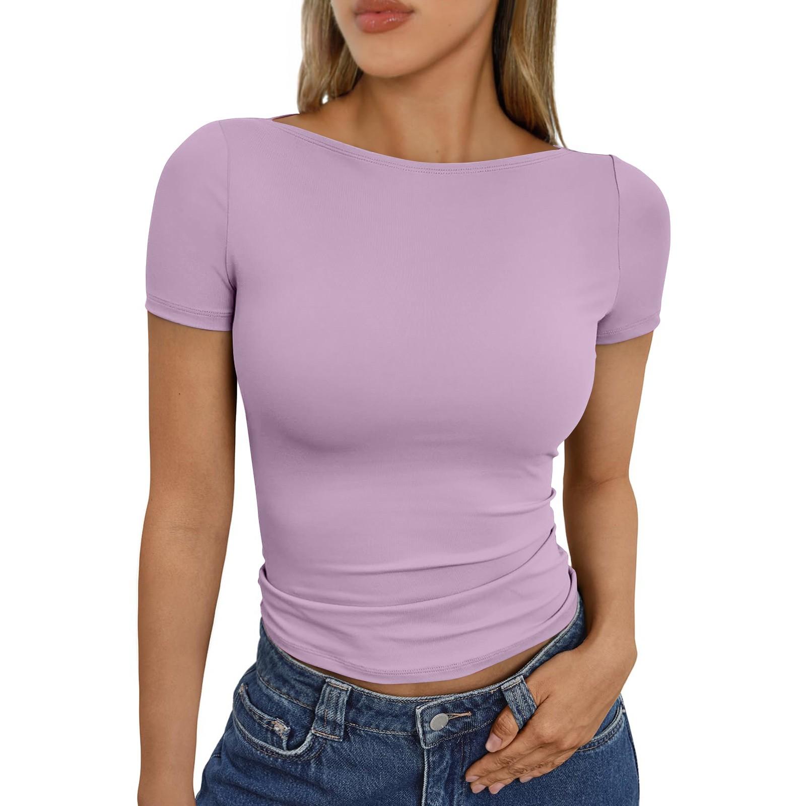 

Женская мода повседневная узкая рубашка с коротким рукавом верхняя одежда топы M