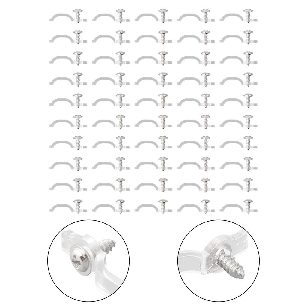 For 5050 LED Strip Light Bar 50*Clips+50*Screws/100*Clips+100*Screws Ultra-Thin