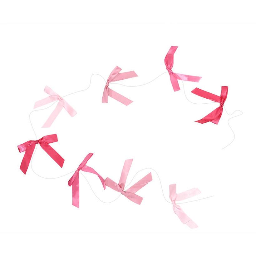 Cute Bow Garland Ornament Birthday Party Decorations Ribbon Bow Hanging Wreath Curtain for Wedding Coquette Bridal Shower