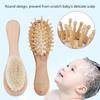 Baby Wooden Hair Brush and Comb Set Goat Hair   for Newborns Toddlers Daily Care