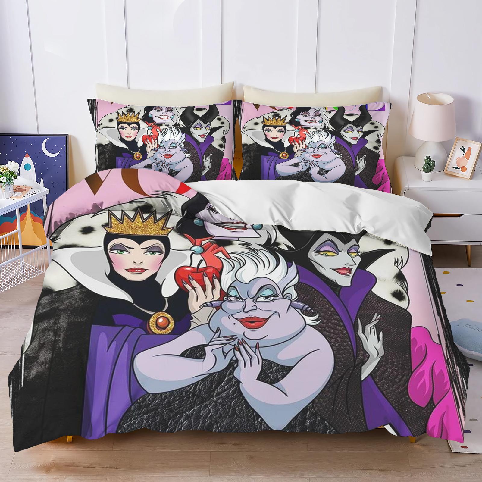 

Comforter Disney Villains Maleficent Ursula Evil Queen Bedding Set Comforter Sets Double Comforte 100% Polyester 3-Piece Set Comforter (quilt)-EU Single(135*200cm)3pcs