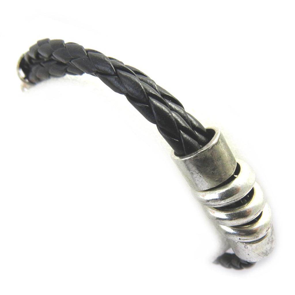 Les Trésors De Lily [M0740] - Unisex Bracelet 'Peaceful' Black (2 Rows)