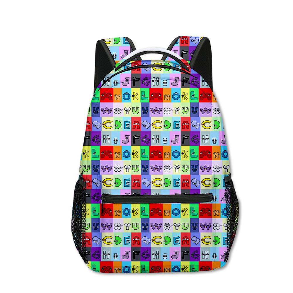 Harajuku Kpop Youthful School Bags Unisex Alphabet Lore Travel Bags 3D Print Oxford Waterproof Notebook Shoulder Backpacks