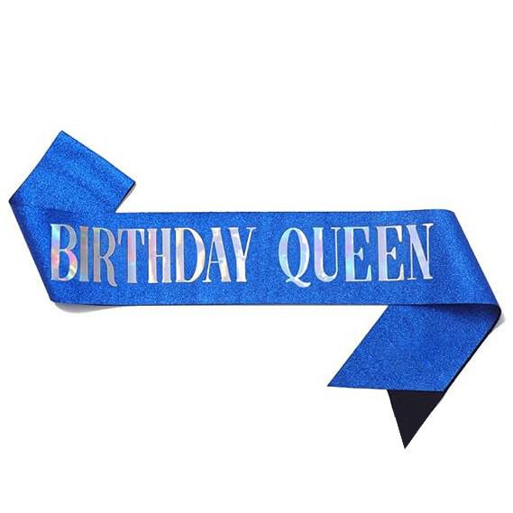 European & American Glitter Princess Birthday Sash for Girls
