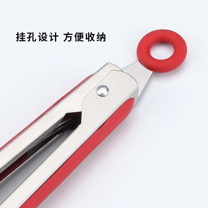 Kitchen Cooking Tongs Heat Resistant Stainless Steel BBQ Tools with Silicone Tips For Salad Grill Accessories Locking Food Tong
