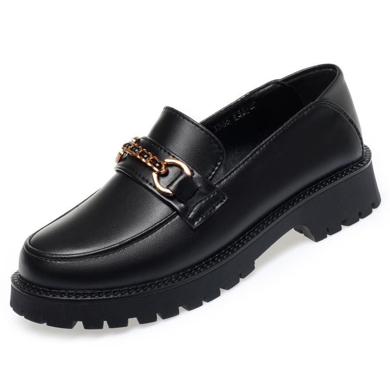 Chaussures Penny de printemps en cuir véritable pour femmes, mocassins à enfiler à plateforme pour étudiantes