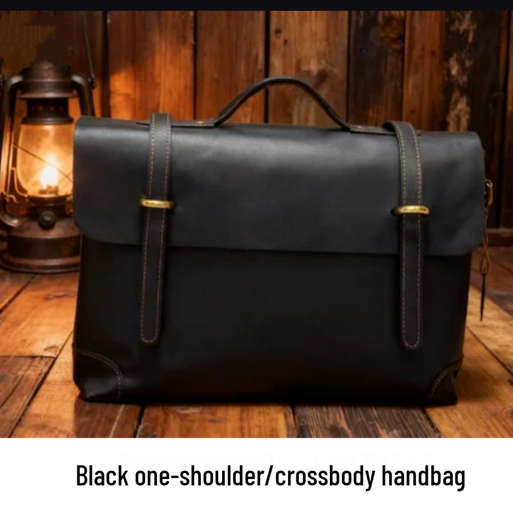 

Ou Jia Men s Genuine Leather Cowhide Handbag and Crossbody Computer Bag 14-inch