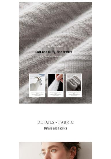 Women's Wave Jacquard Thickened Cashmere Sweater, Solid Color Half-High Neck Knit Top for Autumn/Winter
