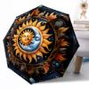 Astrological Horoscope Wheel Outdoor Automatic Umbrella Retractable Design with 8-Rib Durability Lightweight Perfect Gift for Friends Family