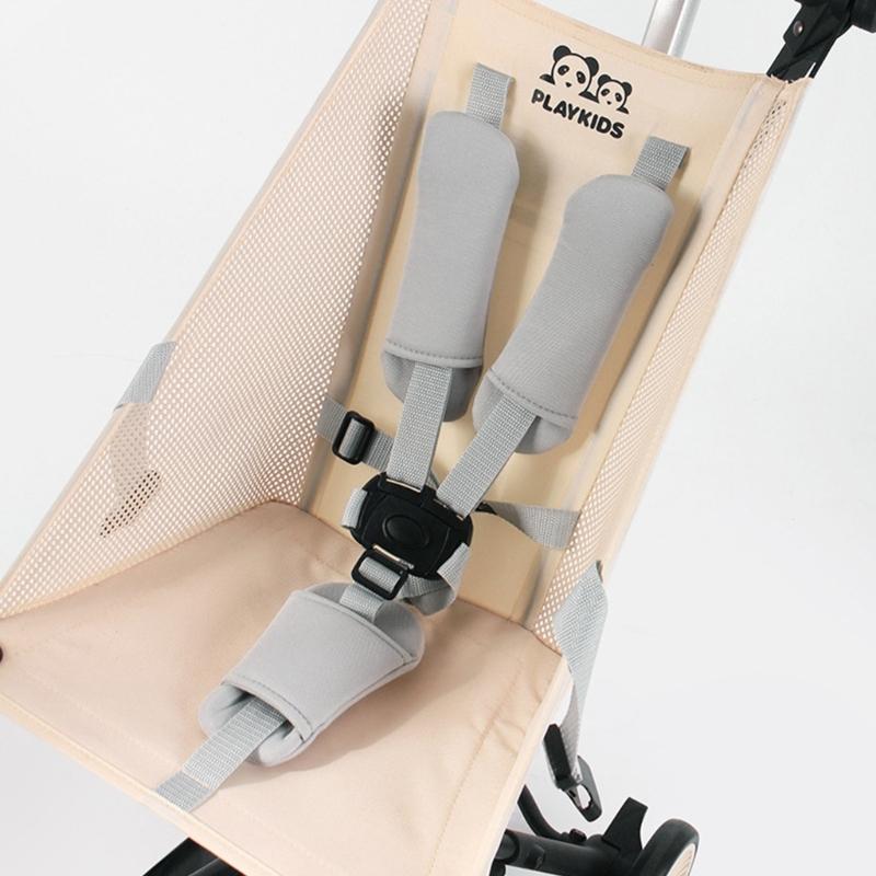 3Pcs Soft Resin Cotton Strollers Cushion Set With Shoulder Pads And Front Crotch Protector For Infant Safety