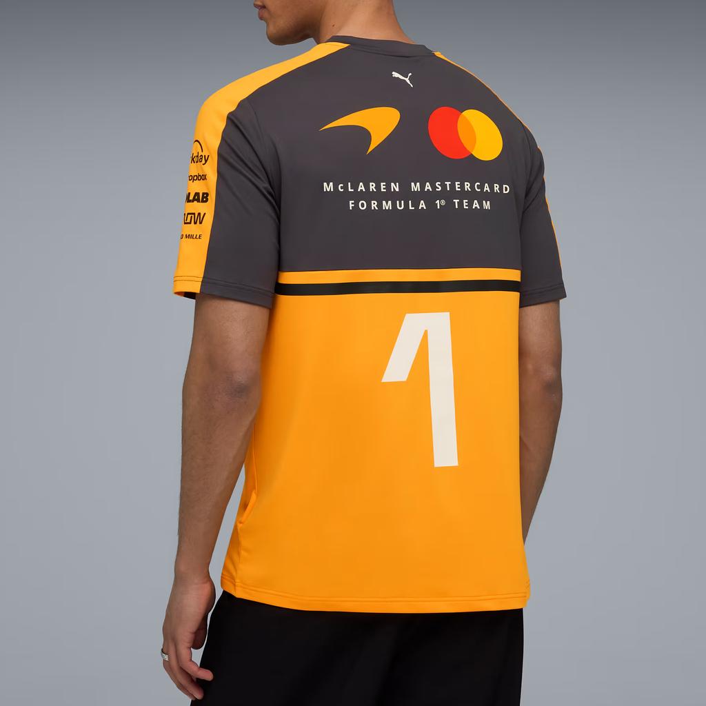 Puma X McLaren Replica Racing Norris Knitted Crew Neck Short Sleeve T-Shirt Men Tops 713953-01