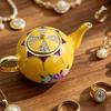 Elegant Cloisonnes Teapot Jewelry Box Alloy Ornament With Colorful Enamel For Wedding Gift Home Decoration