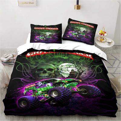 Monster Truck Bedding Cartoon Gift Twin Bedding Set 3 Piece Edredom Set Capa de Edredom Duplo King Cover Home Textile