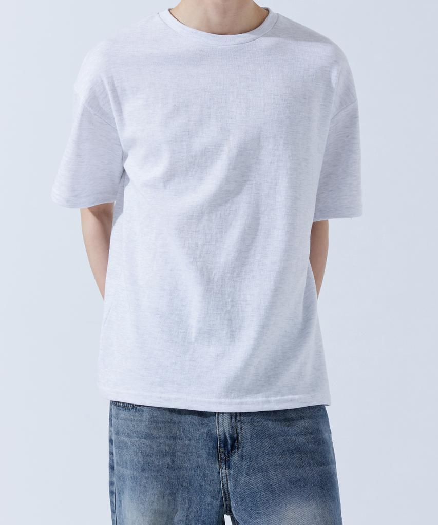 TOPBOY [2Pack] Premium Double-Sided Loose Fit Plain Short Sleeve T-Shirt 4 Colors (Type A)