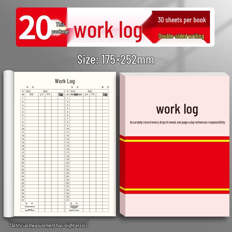 Sijin 2025 Employee Attendance & Work Record Book - 31-Day Temporary Worker Sign-In Register