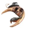 Halloween Moon Decoration Crow On The Moon Ornament Gothic Skull Face Moon with Witch Hat Decoration for Indoor