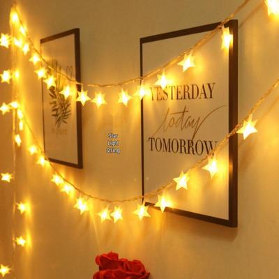 Waterproof LED Star String Lights for Bedroom & Festivals - Flashing Decorative Lights
