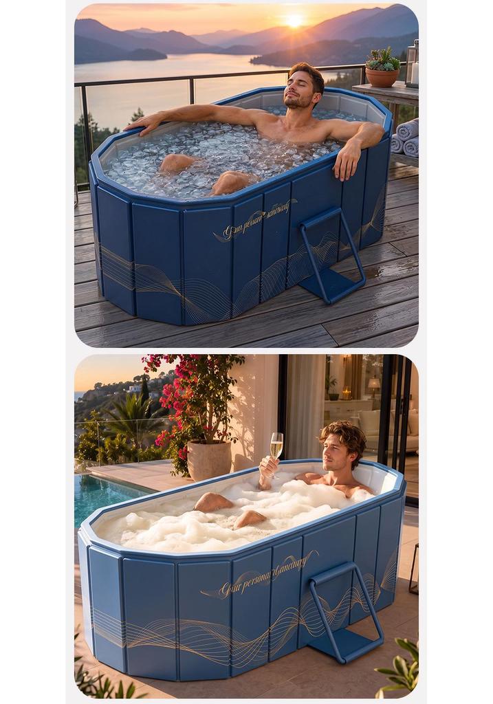 Portable Adult Ice Bath Tub: No Installation or Inflation Needed, Full Body, Large Size, Foldable