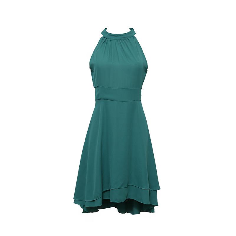 New Chiffon Midi Dress | Off-Shoulder Sleeveless W/ Ruched Waist - Solid Color Elegant Bodycon Dress for Evening & Cocktail (Slim Fit)