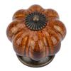European Ceramic Pumpkin Door Knobs Cabinet Handles Single Hole Cupboard Drawer Pulls (White)