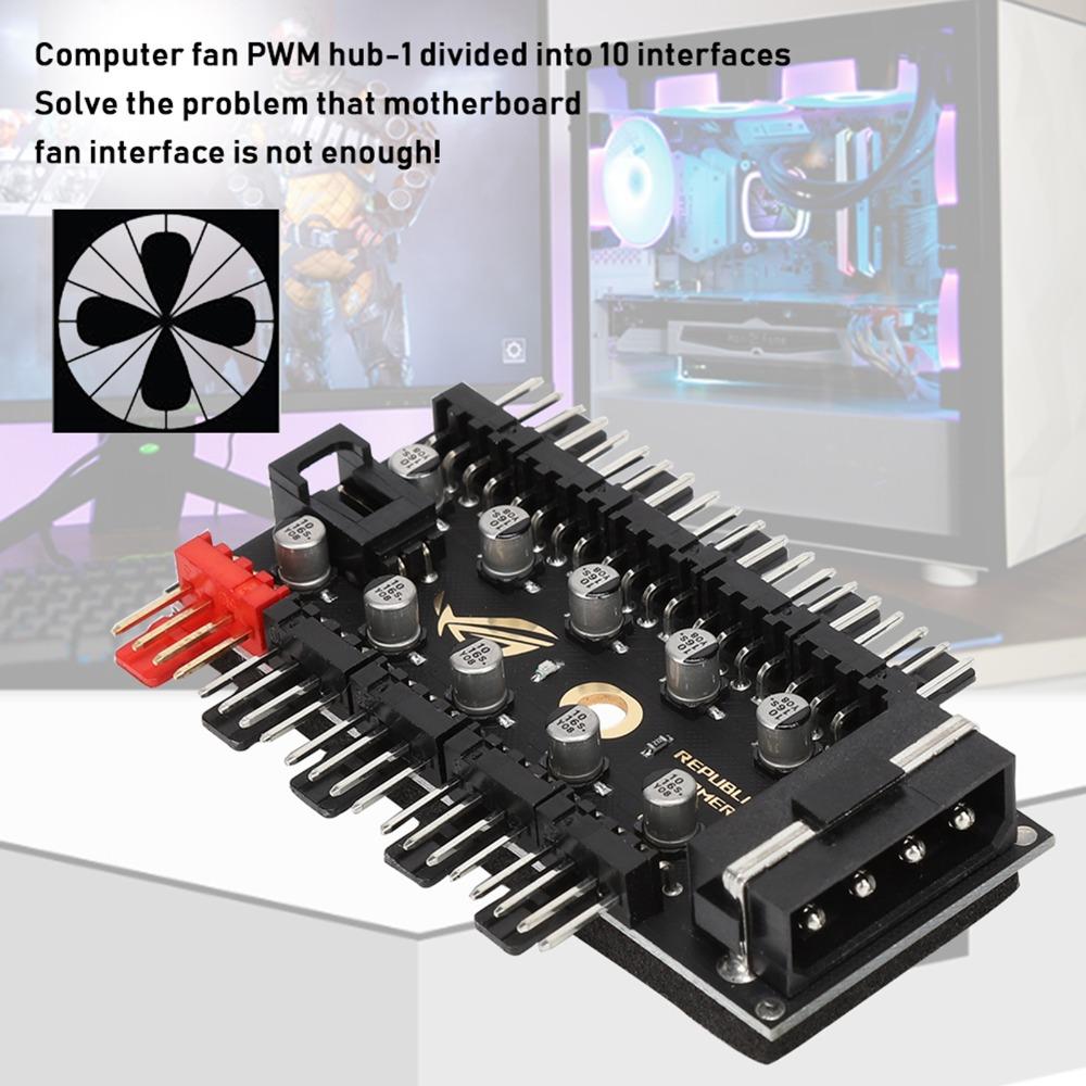 4Pin Cooling Fan Hub 12V PWM Fan Hub Practical PC Fan Hub  PC Case
