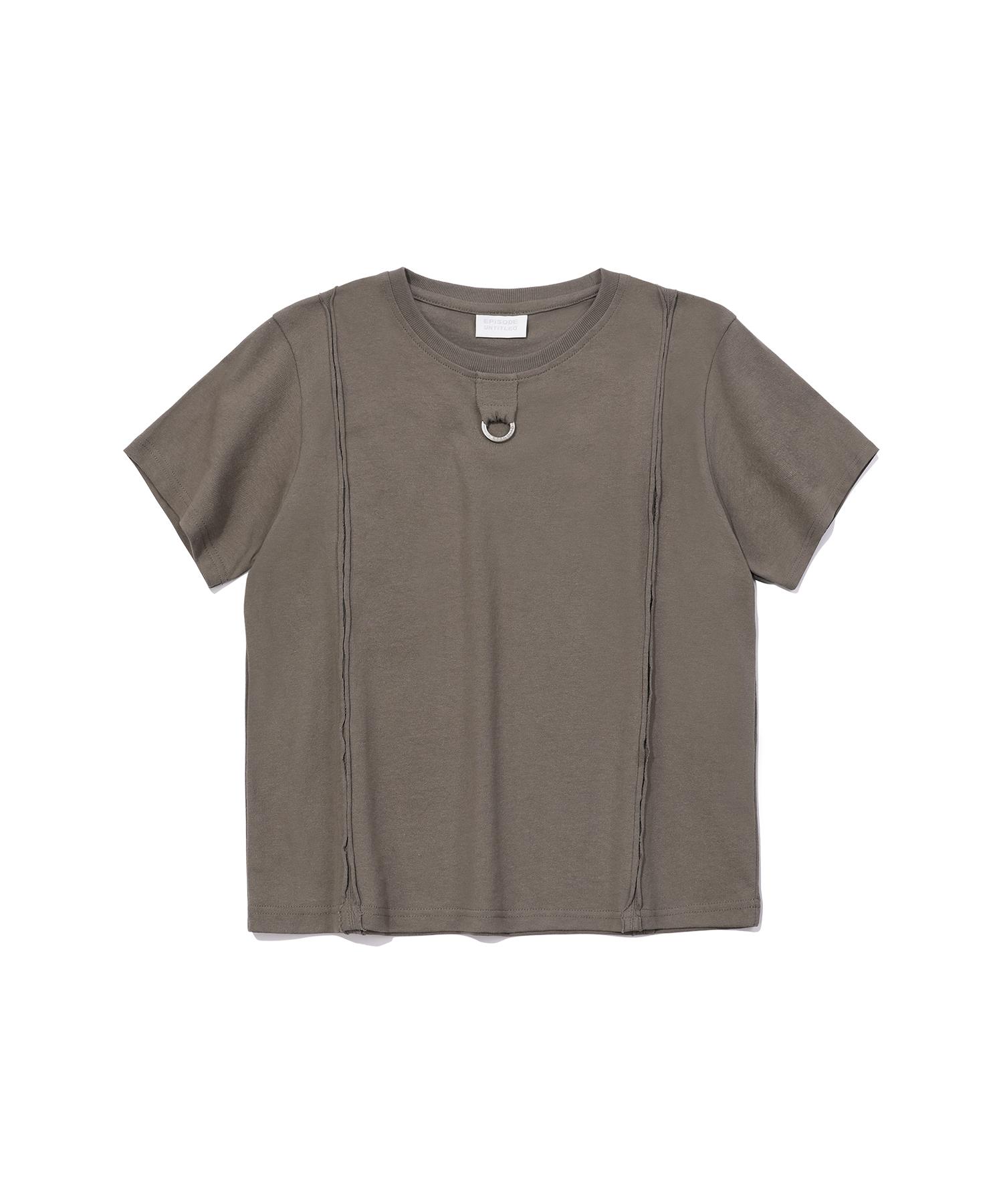 Episode Untitled Crop Cut-Off Logo Ring Point T-Shirt_Khaki Khaki/1
