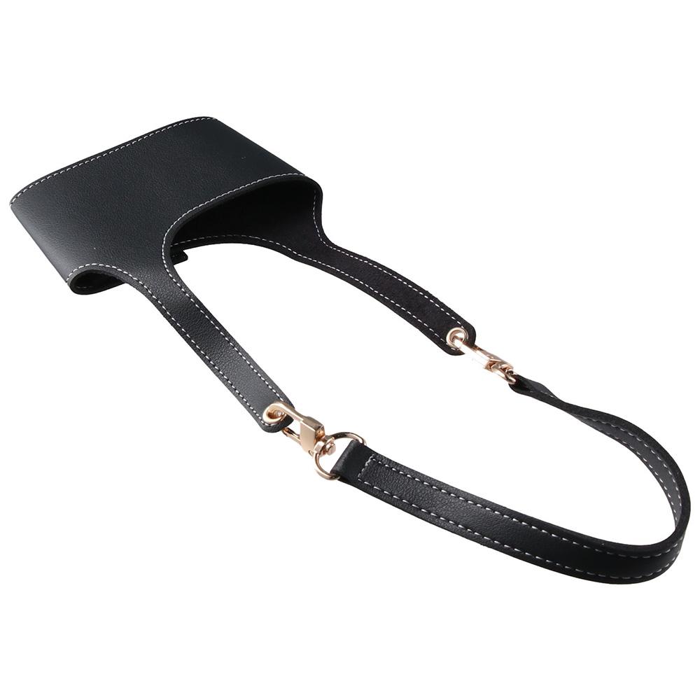 Insulated Leather Cup Holder PU Handle Cup Bag Accompanied Tumbler Carrier Pouch  Body Strap