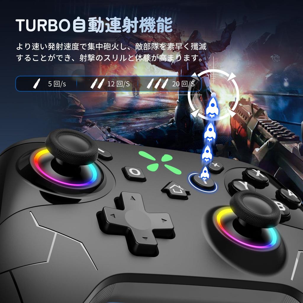 Onefun Switch 2 Controller Gold Award Compatible with Switch RGB 1000mAh Bluetooth Wireless Back Macro Turbo HD Gyro 20 Hours of Continuous Pro