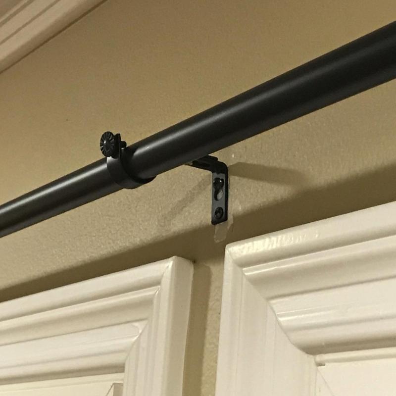 4Pcs Curtain Rod Brackets Adjustable Curtain Rod Holder Drapery Rod Stand Window Curtain Rod Support Hanger Hardware