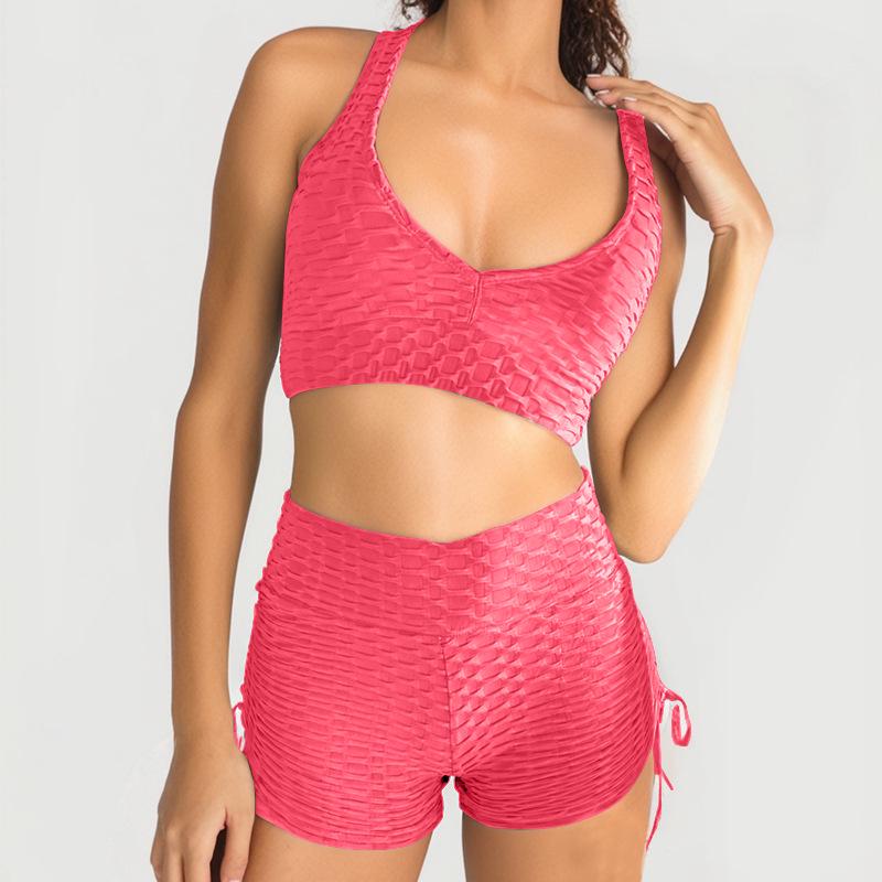 Cross-Border Yoga Shorts & Sports Bra Set - High Waist, Hip Lift, Women's Fitness Apparel