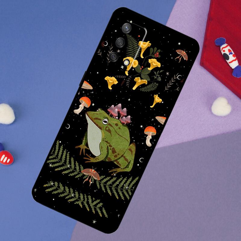 Vintage Retro Frog Mushrooms Case For Oppo A17 A60 A40 A80 A16 A76 A96 A98 A58 A78 A18 A38 A57 A74 A54 A94 A15 A5 A6 Pro