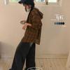 The Pink Chakin High Waist Brush Wash Wide Denim Pants