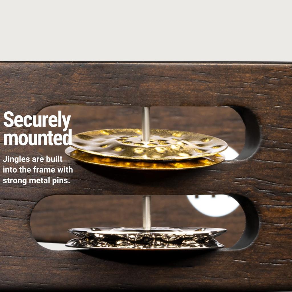 MEINL Percussion Vintage Wood Tambourine Dual-Alloy Jingles TA2VM-WB