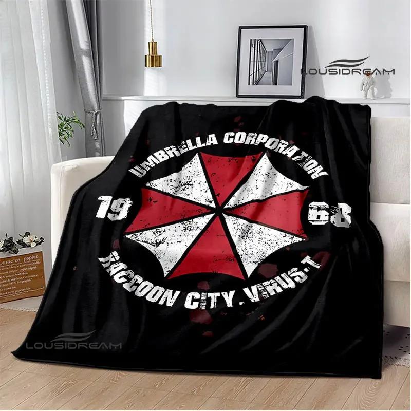 Biochemical Umbrella Printed Blanket Kids Warm Blanket Flannel Soft and Comfortable Blanket Home Travel Bedding Gift