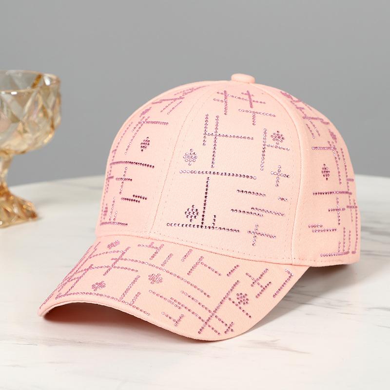 2023 Spring New Women Rhinestone Letter M Baseball Caps Adjustable Hip Hop Fashion Shiny Hats Outdoor Travel All-match Caps