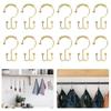 12pc Metal Shower Curtain Rings Metal Shower Curtain Hooks Set For Bathroom Rust Proof Double Rings With Beads Gold Shower Liner